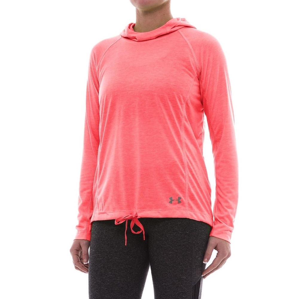 Under Armour Hooded Pullover Athletic Top, Coral, Pink, Women’s Small